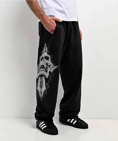 Affliction Night Screamer Black Wash Sweatpants