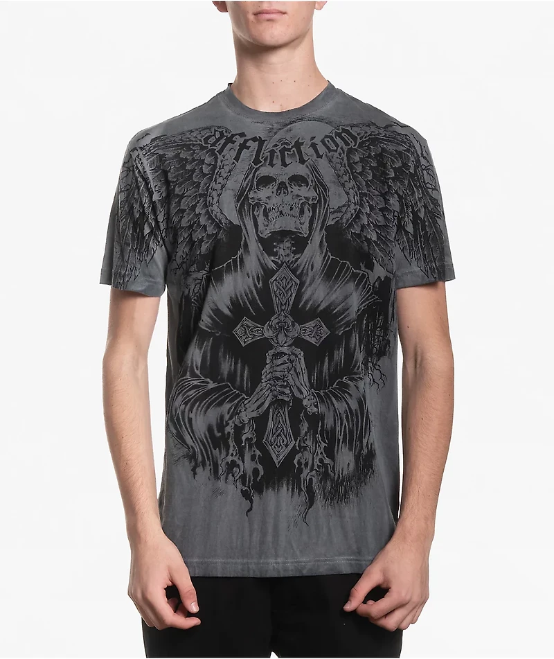 Affliction Nightmare Charcoal Wash T-Shirt