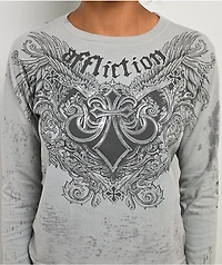 Affliction Omen Grey Tie Dye Long Sleeve T-Shirt