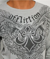 Affliction Omen Grey Tie Dye Long Sleeve T-Shirt