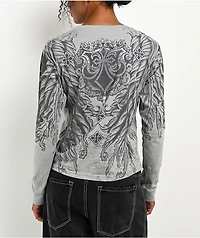 Affliction Omen Grey Tie Dye Long Sleeve T-Shirt