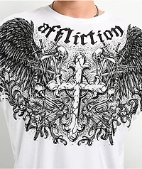 Affliction Ominous Shadow White & Grey 2fer Long Sleeve T-Shirt