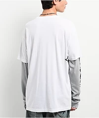 Affliction Ominous Shadow White & Grey 2fer Long Sleeve T-Shirt