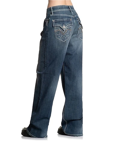 Affliction Penelope Blue Wash Wide Leg Jeans