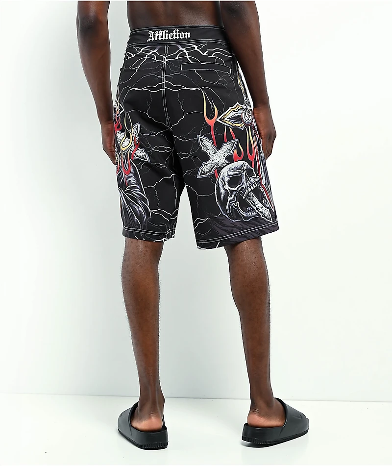Affliction Phantom Fire Black Board Shorts