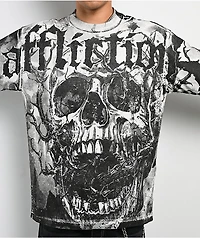 Affliction Poison Wasteland White & Black 2fer Long Sleeve T-Shirt