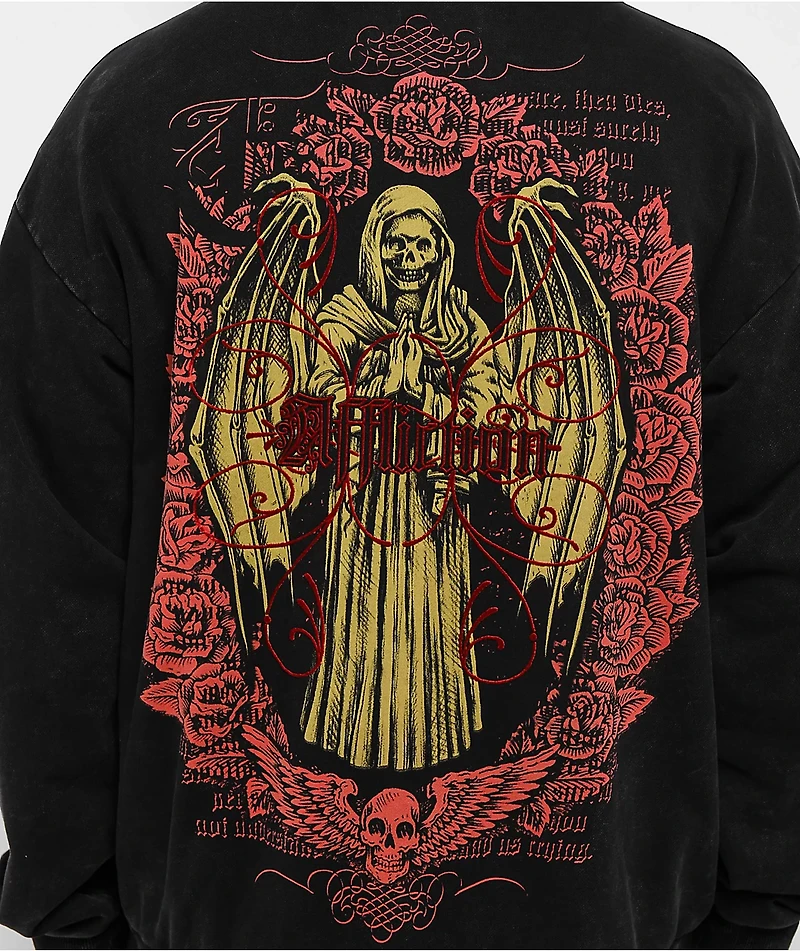 Affliction Prayer Black Wash Zip Hoodie