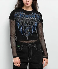 Affliction Primal Black 2Fer Crop Long Sleeve T-Shirt