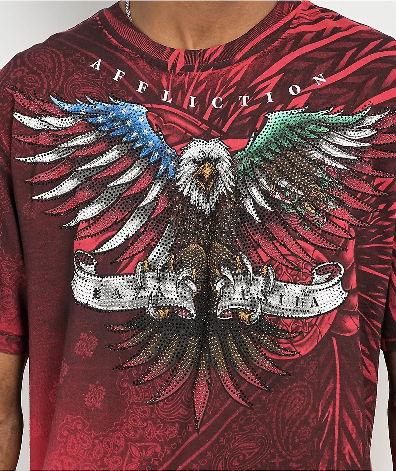 Affliction Raza Unida Red T-Shirt
