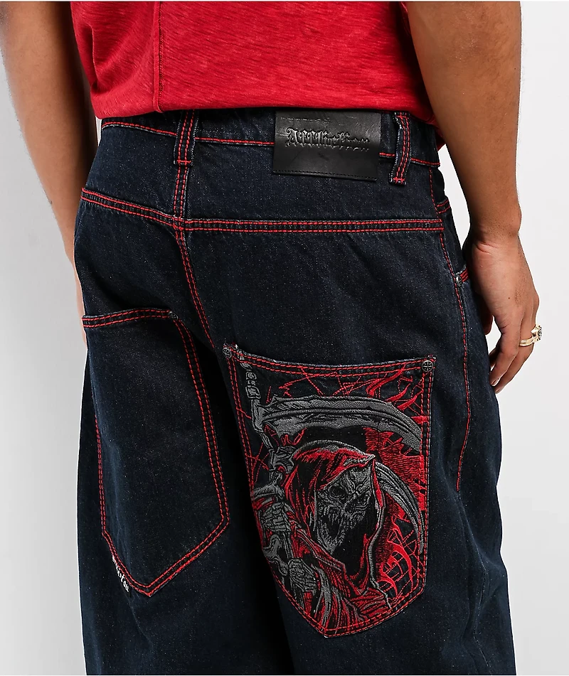 Affliction Reapers Web Dark Wash Ultra Wide Jeans