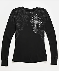 Affliction Registered Black Thermal Long Sleeve T-Shirt