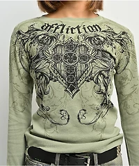 Affliction Repent Green Thermal Long Sleeve T-Shirt