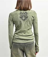 Affliction Repent Green Thermal Long Sleeve T-Shirt