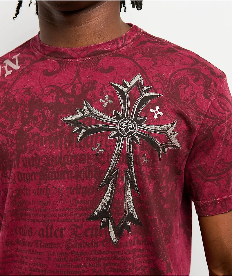 Affliction Rising Passage Red Wash T-Shirt
