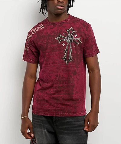 Affliction Rising Passage Red Wash T-Shirt
