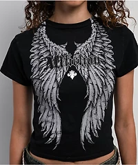 Affliction Rosary Of Life Black Crop T-Shirt