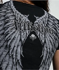 Affliction Rosary Of Life Black Crop T-Shirt