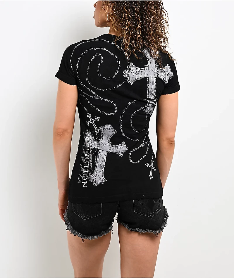 Affliction Rosary Of Life Black T-Shirt