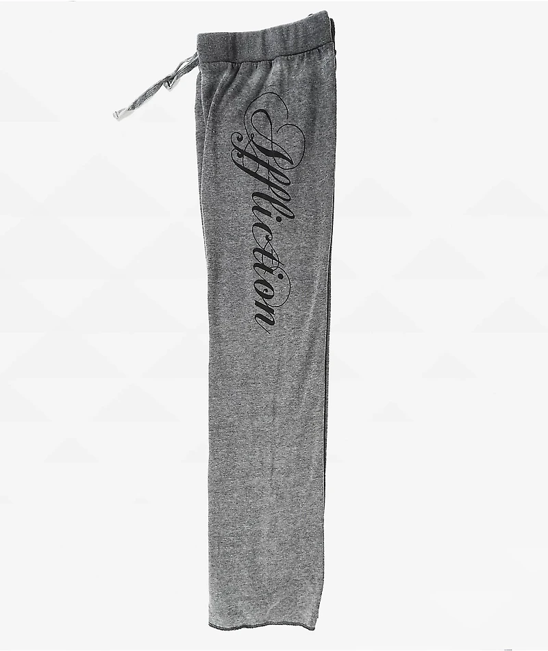 Affliction Roses Black Wash Wide Leg Sweatpants