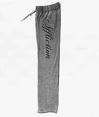 Affliction Roses Black Wash Wide Leg Sweatpants