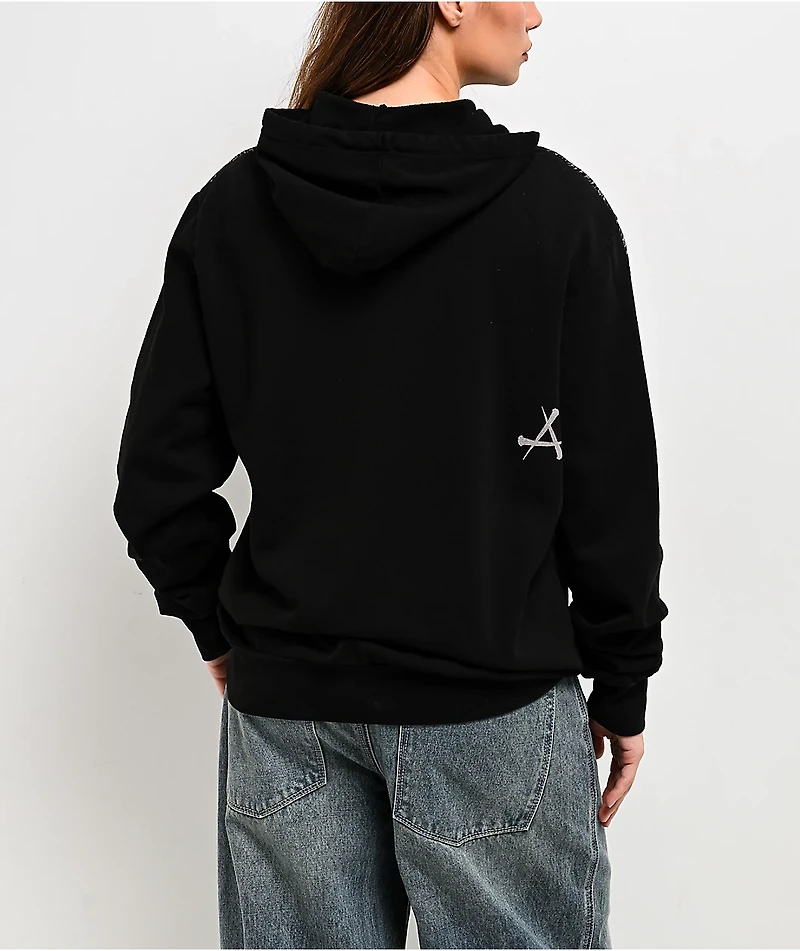 Affliction Saint Scream Black Relaxed Zip Hoodie