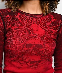 Affliction Sands Of Burdan Red Thermal Long Sleeve T-Shirt