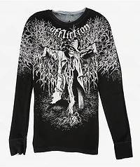 Affliction Scarecrow Grey Wash Reversible Thermal Long Sleeve T-Shirt