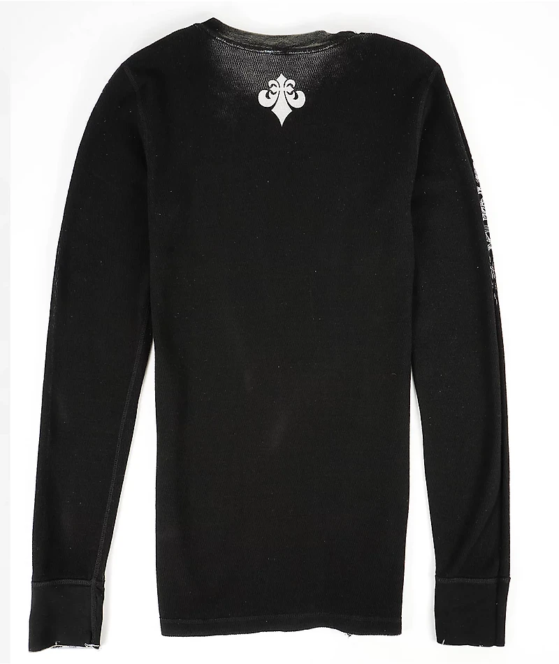 Affliction Scarecrow Grey Wash Reversible Thermal Long Sleeve T-Shirt