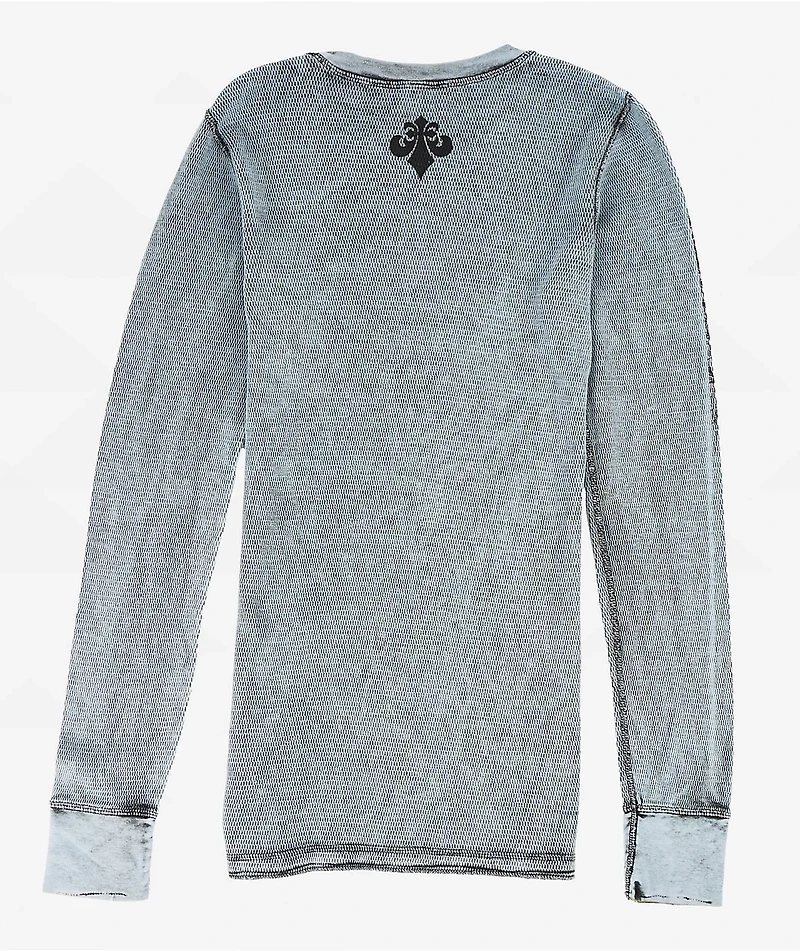 Affliction Scarecrow Grey Wash Reversible Thermal Long Sleeve T-Shirt