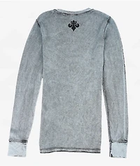 Affliction Scarecrow Grey Wash Reversible Thermal Long Sleeve T-Shirt