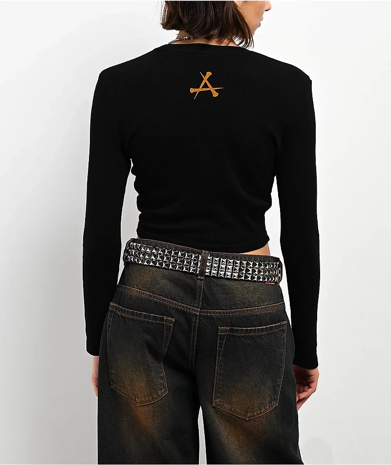 Affliction Screaming Roots Black Long Sleeve Thermal T-Shirt