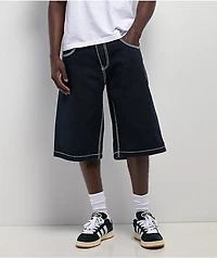 Affliction Seeker Dark Blue Denim Shorts