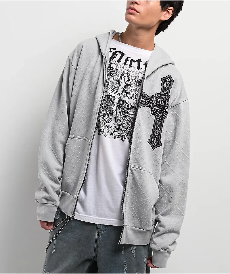 Affliction Seeker Grey Zip Hoodie