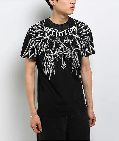 Affliction Seismic Eruption Black Wash T-Shirt
