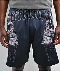 Affliction Shackled Thorn Charcoal Mesh Shorts