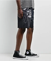 Affliction Shackled Thorn Charcoal Mesh Shorts