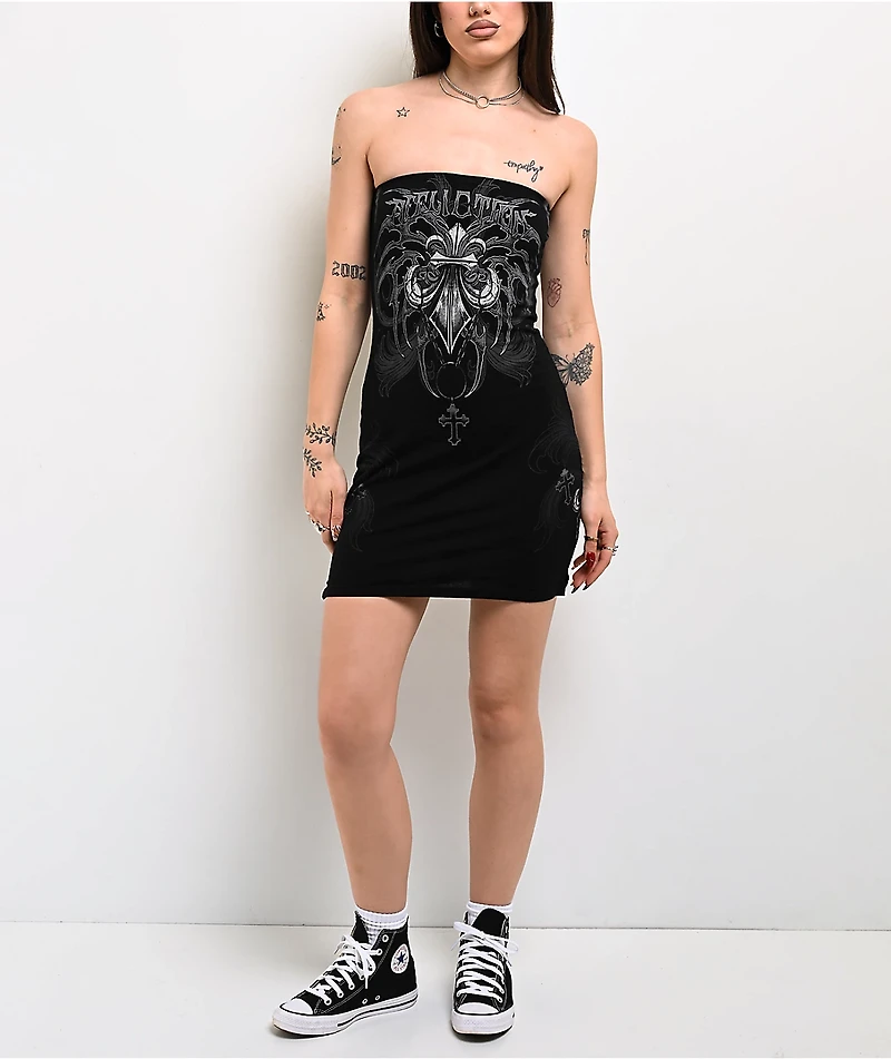 Affliction Shred Fest Black Tube Dress