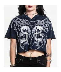 Affliction Shred Fest Black Wash Crop T-Shirt