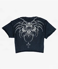 Affliction Shred Fest Black Wash Crop T-Shirt