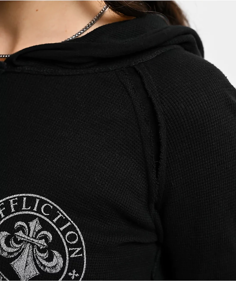 Affliction Simulation Black Thermal Button Up Hoodie