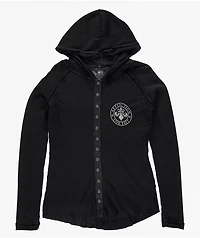 Affliction Simulation Black Thermal Button Up Hoodie