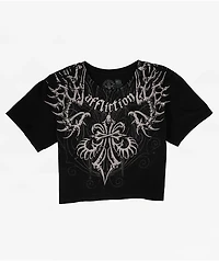 Affliction Skeleton Black Crop T-Shirt