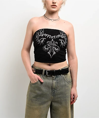 Affliction Skeleton Black Tube Top