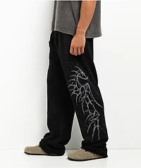 Affliction Skeleton Black Wash Sweatpants