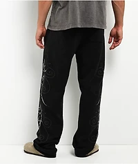 Affliction Skeleton Black Wash Sweatpants