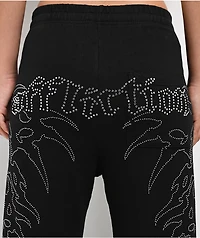 Affliction Skeleton Black Wide Leg Sweatpants