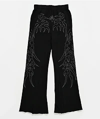 Affliction Skeleton Black Wide Leg Sweatpants