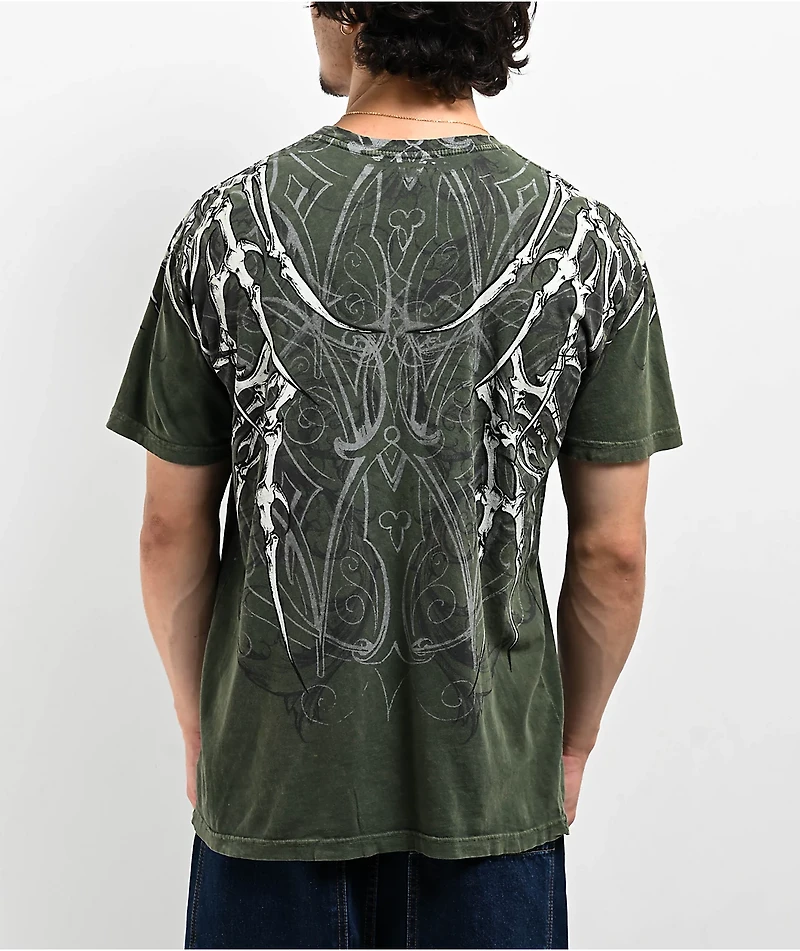 Affliction Skeleton Green T-Shirt