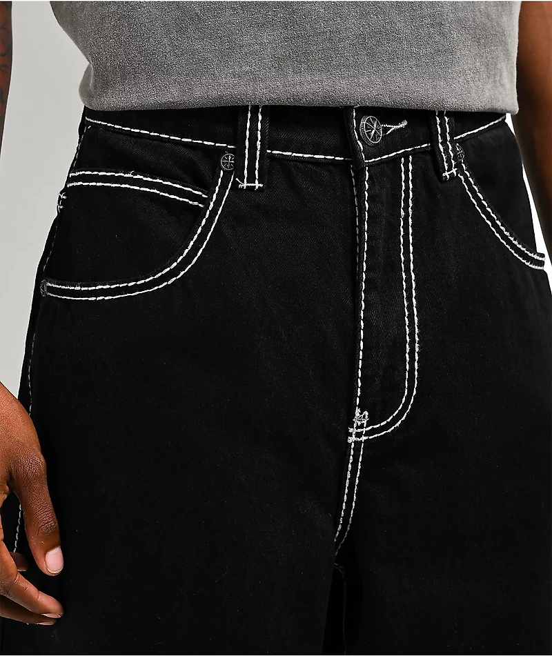 Affliction Skeleton Wing Black Extra Wide Leg Jeans