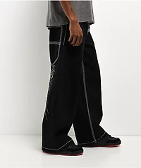 Affliction Skeleton Wing Black Extra Wide Leg Jeans